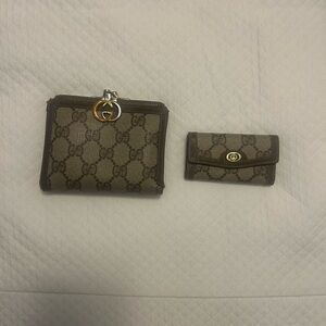 Gucci Brown Monogram Wallet and Card Holder Set~ vintage